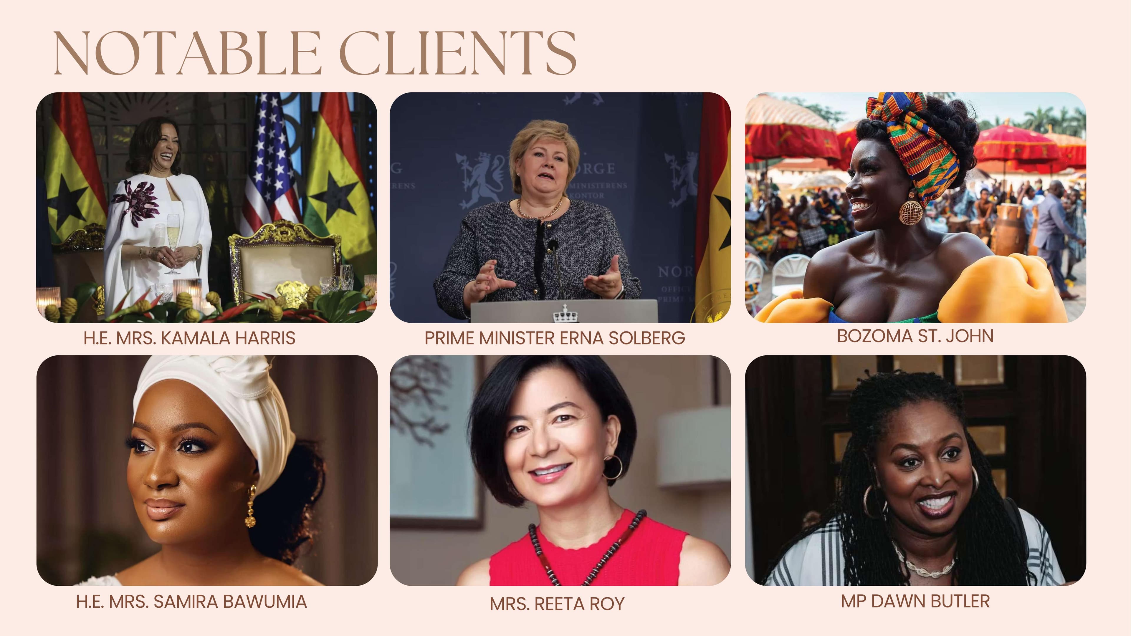 Valerie Lawson - Notable Clients