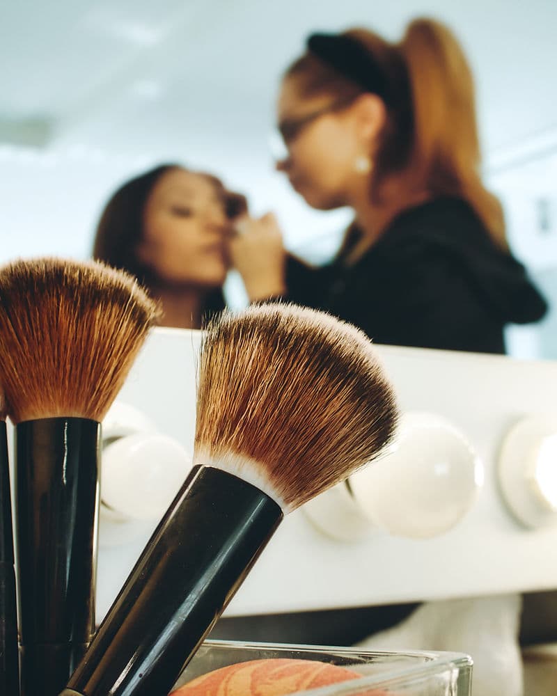 Professional makeup brushes